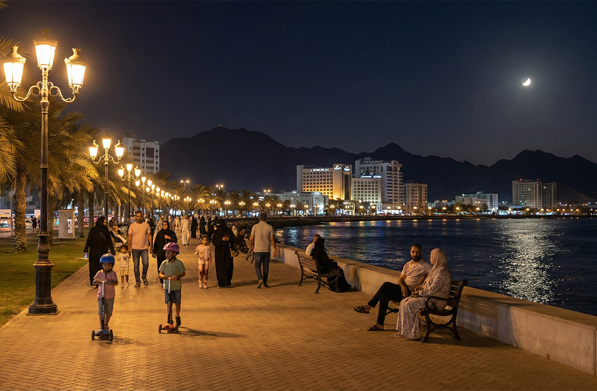 Fujairah Corniche Night Lights