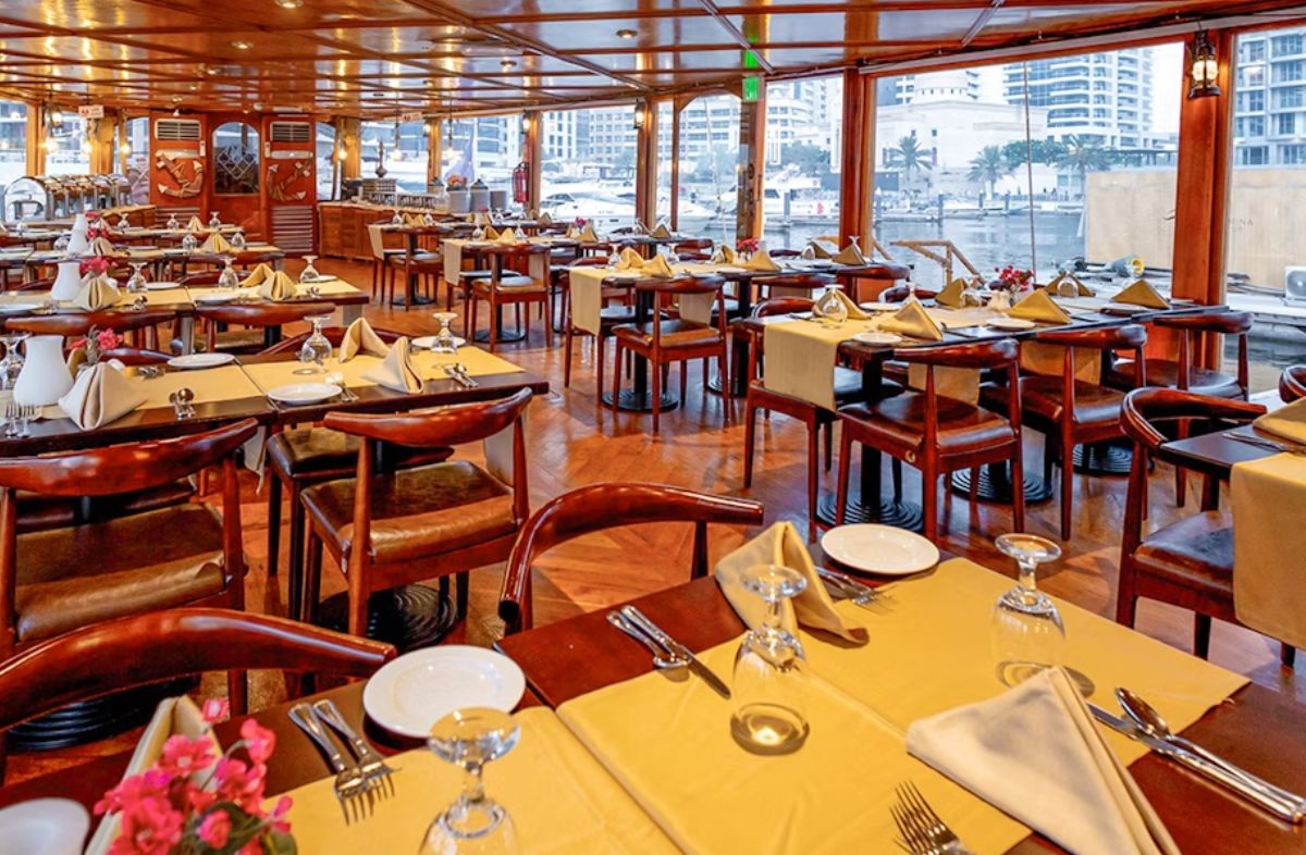 Dhow Cruise Dubai Marina Dinner Setup