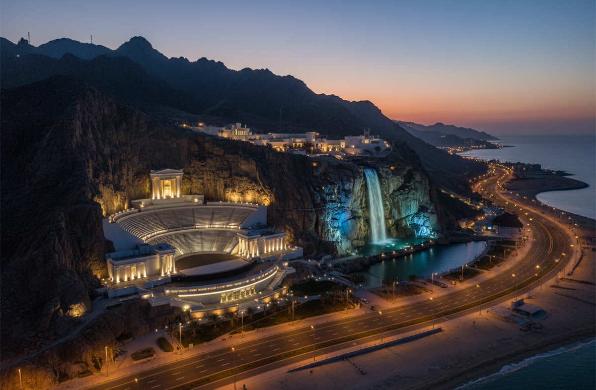 Khorfakkan Waterfall Full View