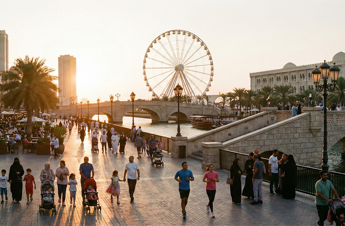 Al Qasba Tourists Walking