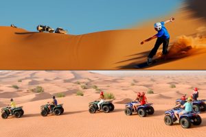 Morning Red Dunes Desert Safari with Camel Ride & Sand Boarding + Quad Biking