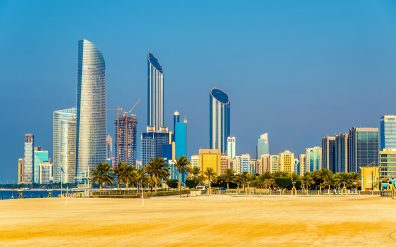 Abu Dhabi Beach and skylines