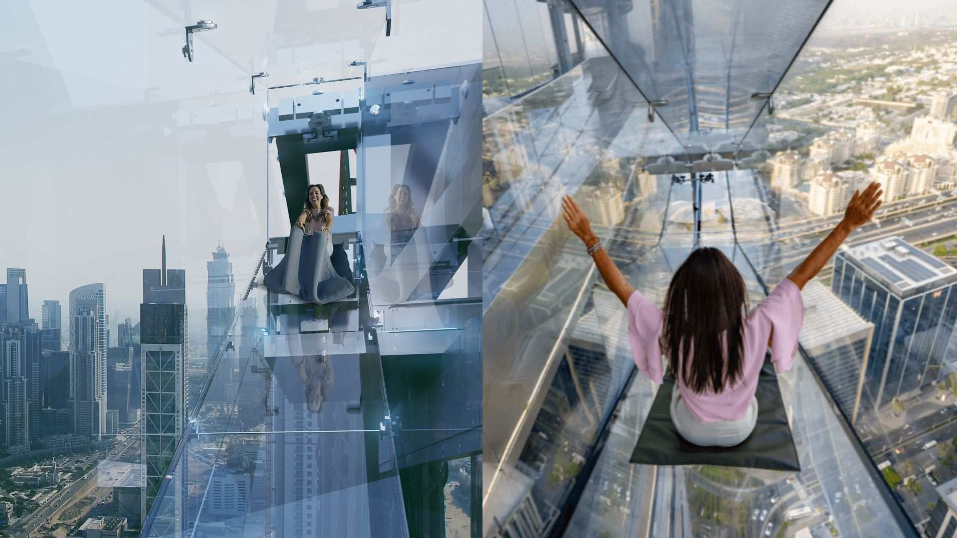 Glass Slide At Sky Views Dubai Experience